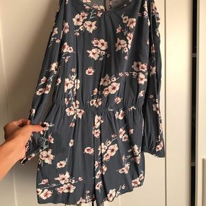 Blue floral romper